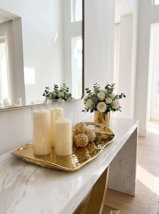 Moonlight Gold Tray with Handles