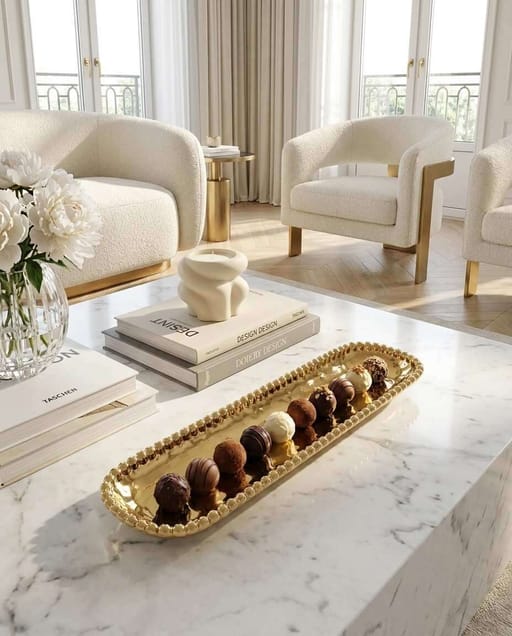 Eva Gold Beaded Cracker Tray — Luxury Serveware