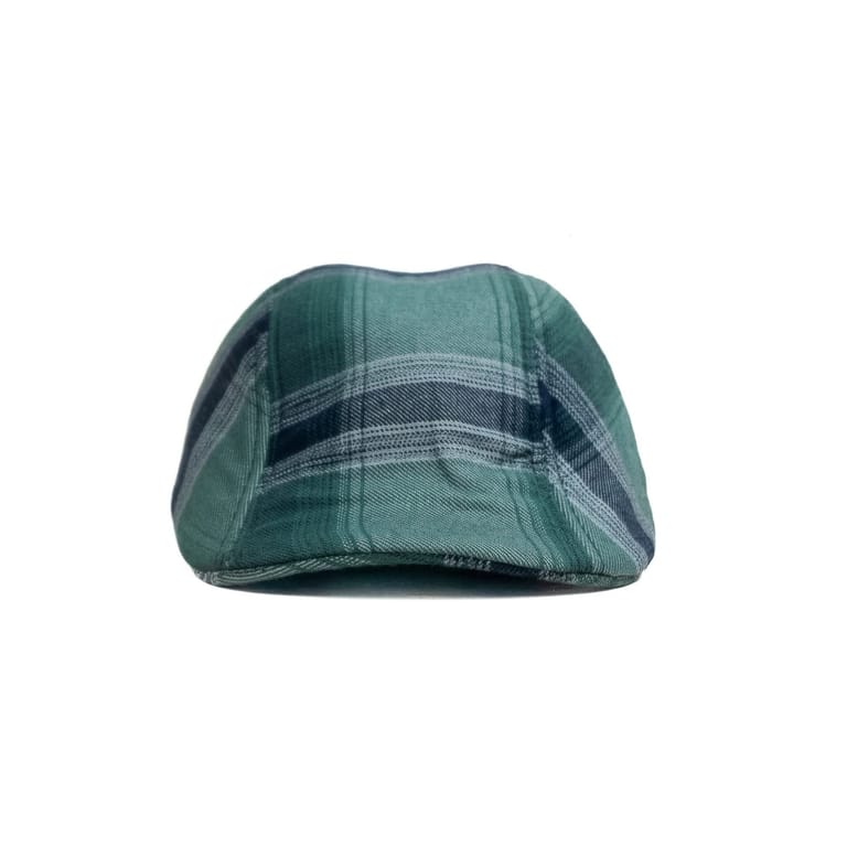 Lagoon Green Checked Newsboy Cap - Image 5