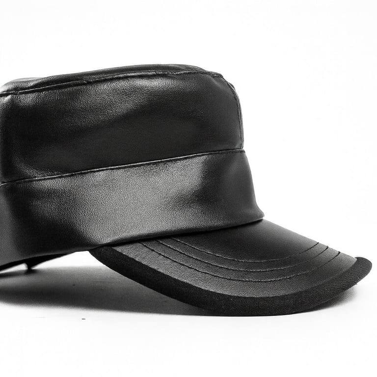 Stealth Mode Leather Black Cap - Image 3