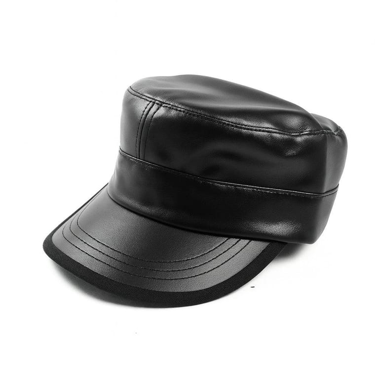Stealth Mode Leather Black Cap - Image 8
