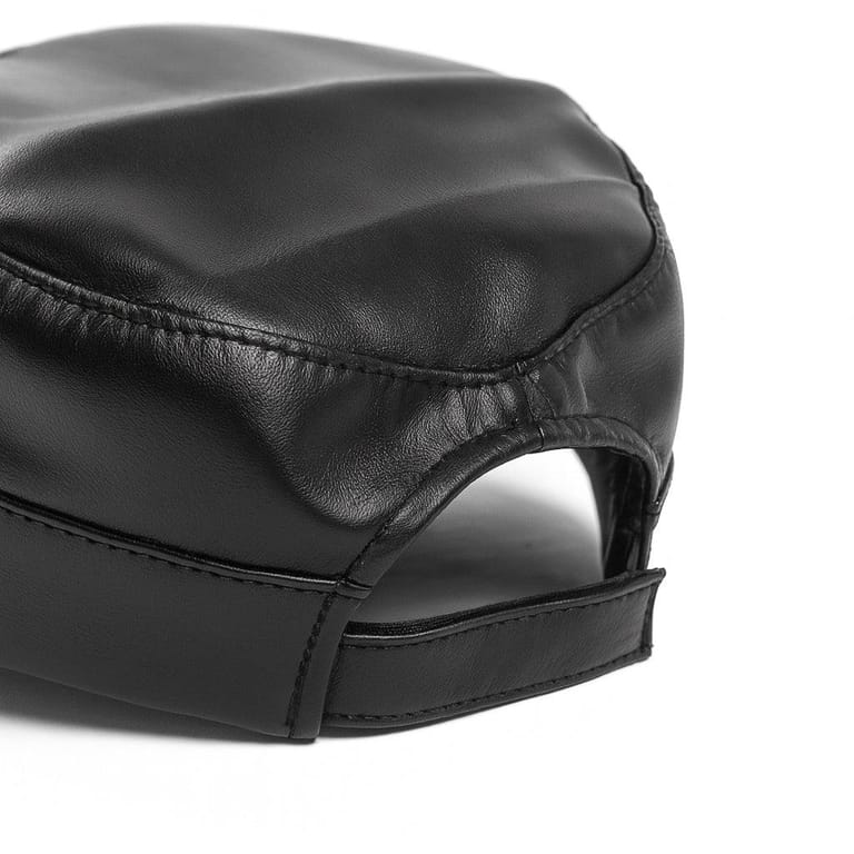 Stealth Mode Leather Black Cap - Image 10