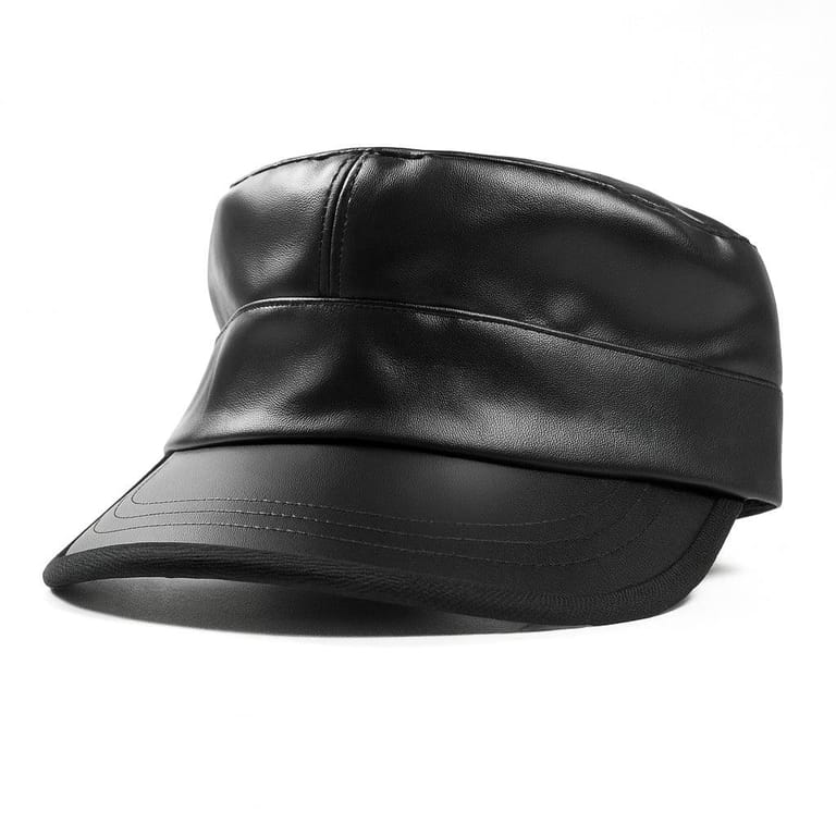 Stealth Mode Leather Black Cap - Image 12