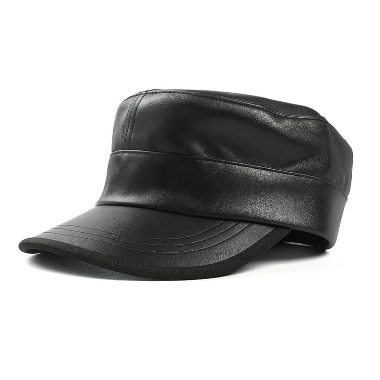 Stealth Mode Leather Black Cap - Image 13
