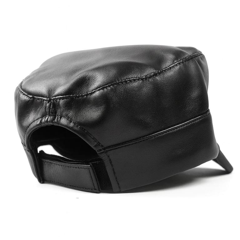 Stealth Mode Leather Black Cap - Image 14