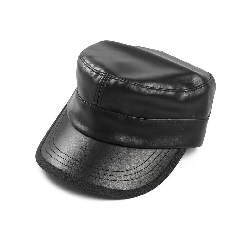 Stealth Mode Leather Black Cap - Image 15