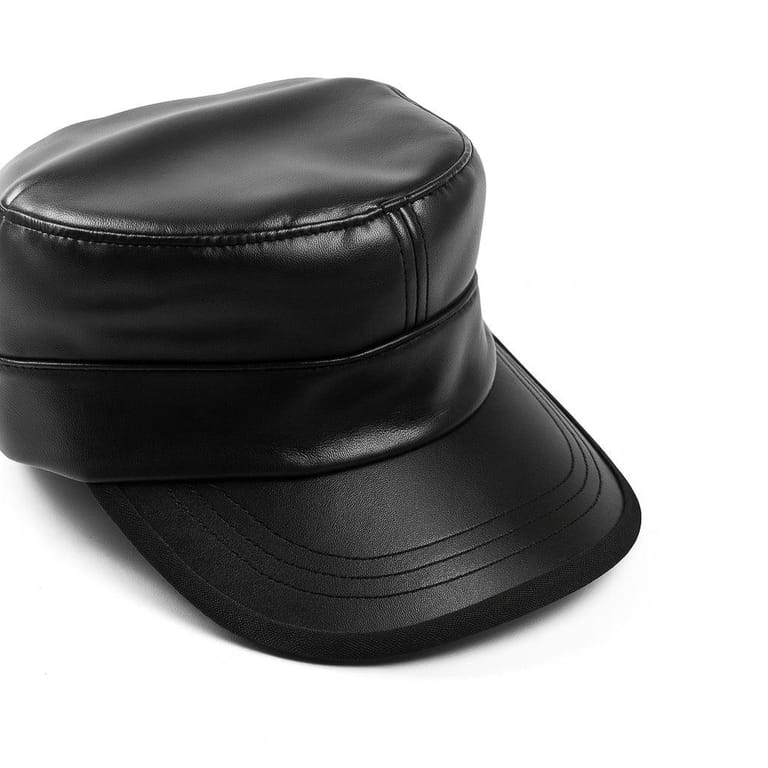 Stealth Mode Leather Black Cap - Image 17