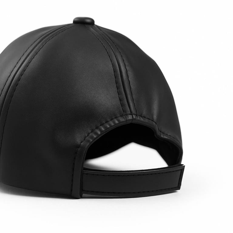 Classic Leather Cap Black - Image 4