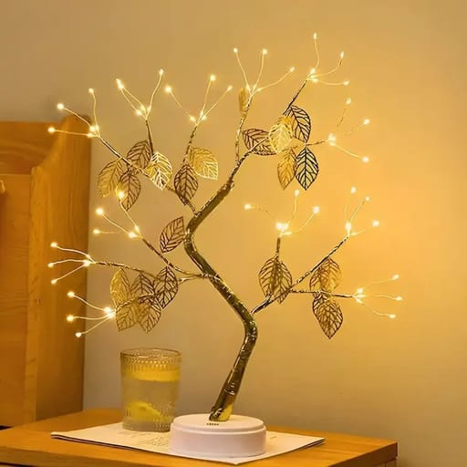 72 LED Bonsai Tree Lamp with Golden Leaf