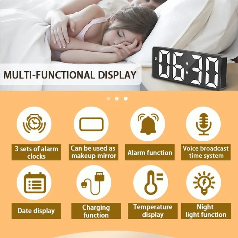 LED Smart Table Clock | White - Image 7