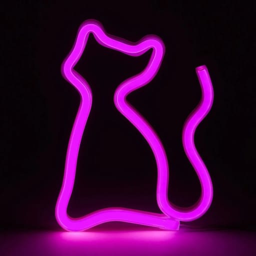 Neon Sign- Cat (Violet)