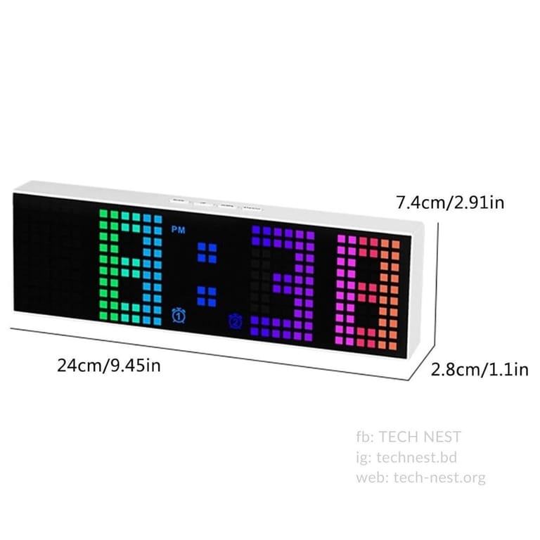 RGB Cyberpunk Edition Clock with Timer and Alarm- White Shell - Image 2