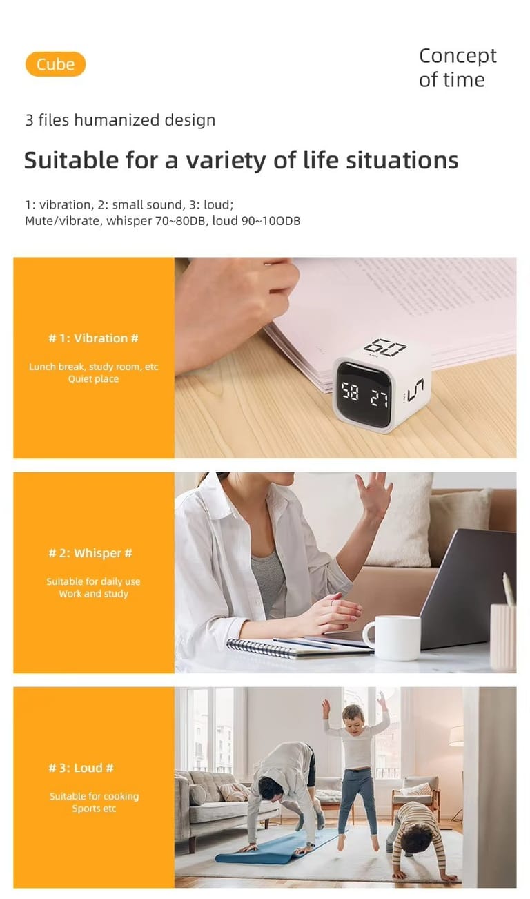 Gravity Cube — 4-Preset LED Productivity Timer - Image 6