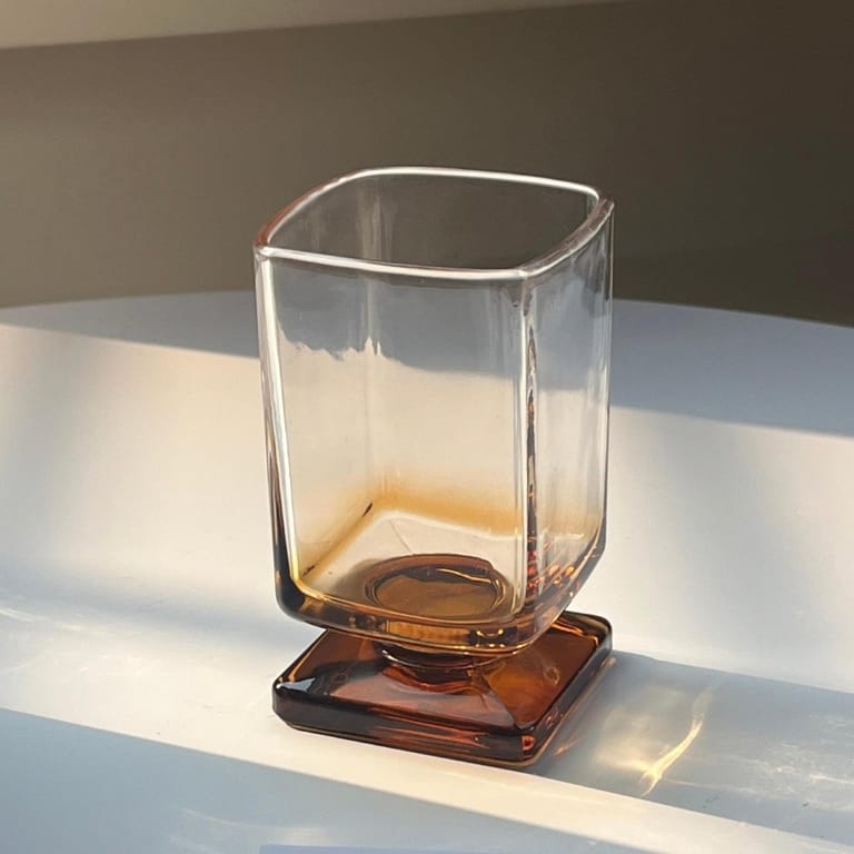 180mL Amber Square Glass Tumbler