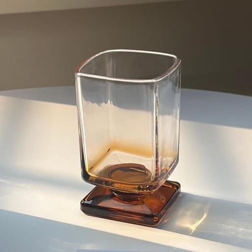 180mL Amber Square Glass Tumbler
