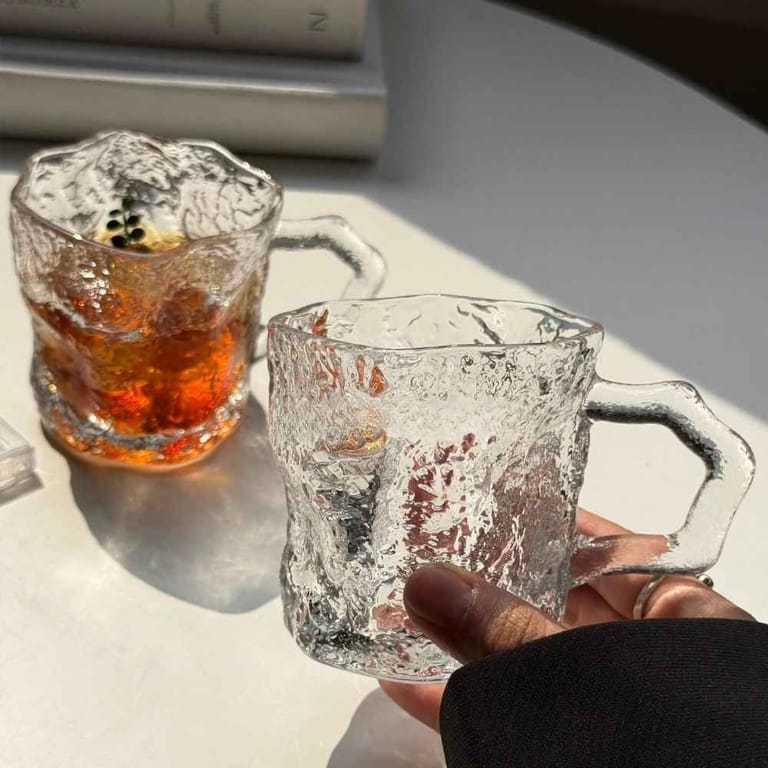 200mL Ice Texture Clear Glass Mug - Image 2