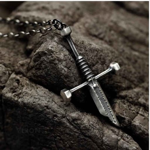 Retro Broken Sword Necklace