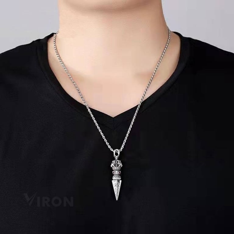 Retro Vajra Vintage Necklace with Gemstone - Image 3