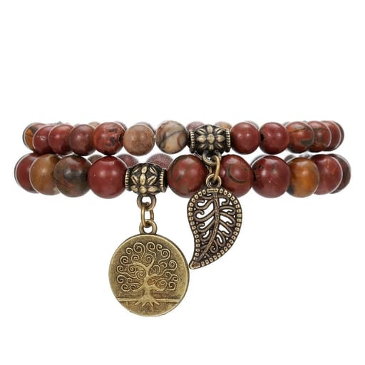 Picasso Jasper Tree of Life Bracelet Set