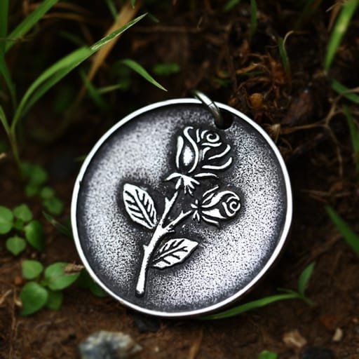 Rose Coin Pendant Titanium Steel Necklace
