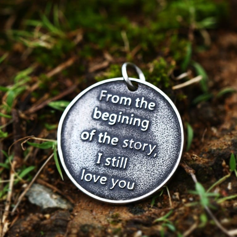 Rose Coin Pendant Titanium Steel Necklace - Image 3