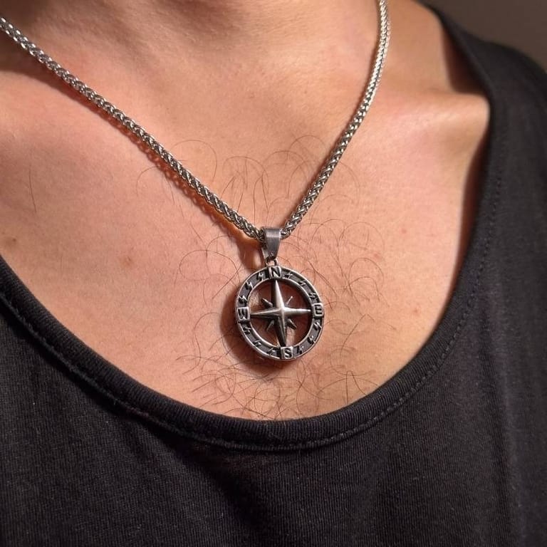 North Star Compass Pendant Necklace - Image 1
