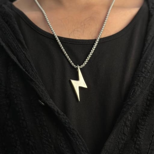 Flash Design Pendant Titanium Steel Necklace