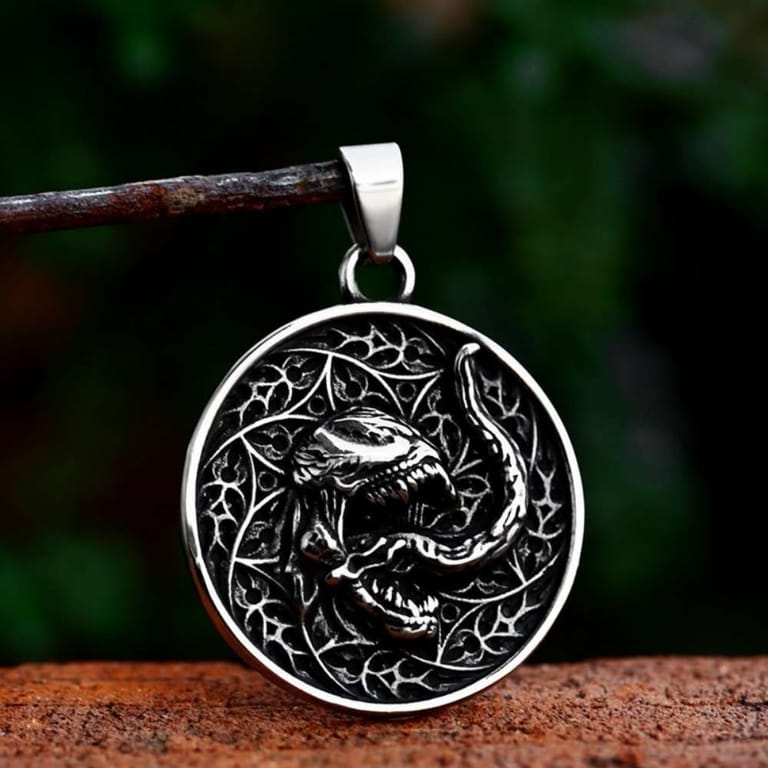 Venom Design Pendant Titanium Steel Necklace - Image 4