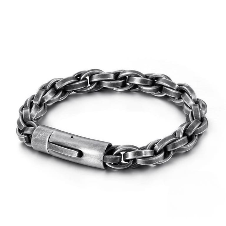 American Retro Black Double Chain Link Bracelet TN-704