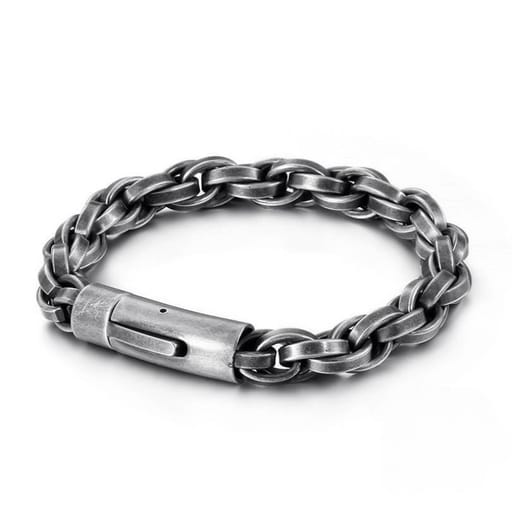 American Retro Black Double Chain Link Bracelet TN-704