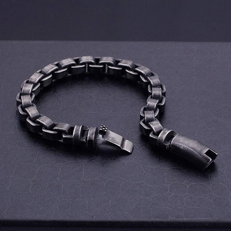 Men’s Chain Link Vintage Bracelet- Matt Finish - Image 2