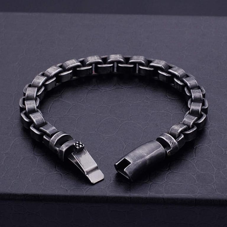 Men’s Chain Link Vintage Bracelet- Matt Finish - Image 3