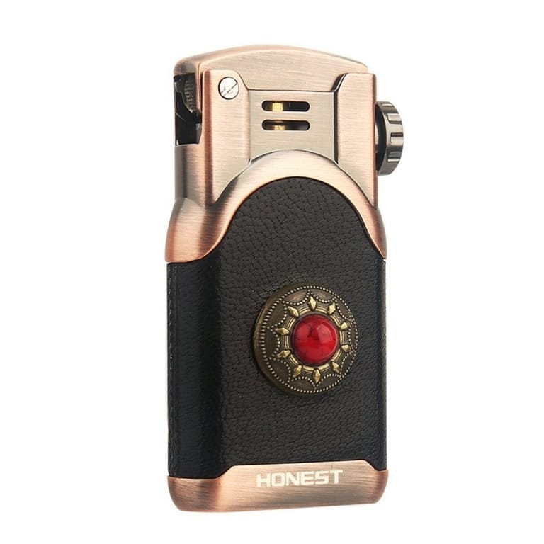 HONEST Antique Copper Leather Lighter