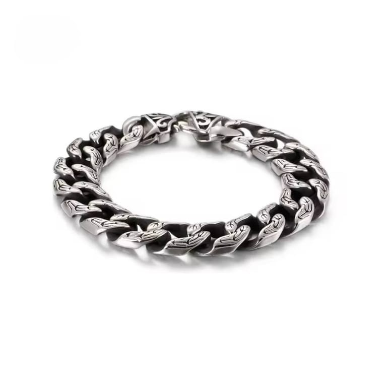 Vintage Wave Pattern Titanium Steel Bracelet - Image 2
