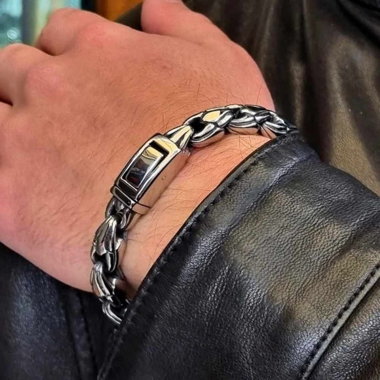 Titanium Steel Wheat Leaf Chain Bracelet