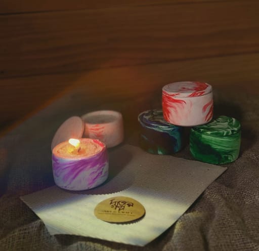 Marble Effect Candle with Lid