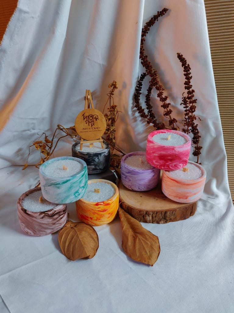 Marble Effect Candle with Lid - Image 2