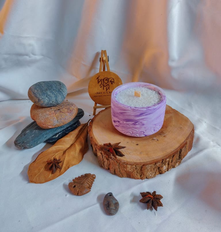 Marble Effect Candle with Lid - Image 3