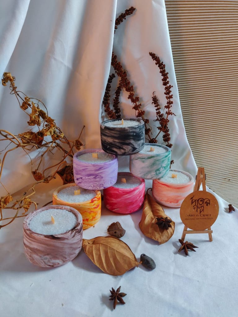 Marble Effect Candle with Lid - Image 10