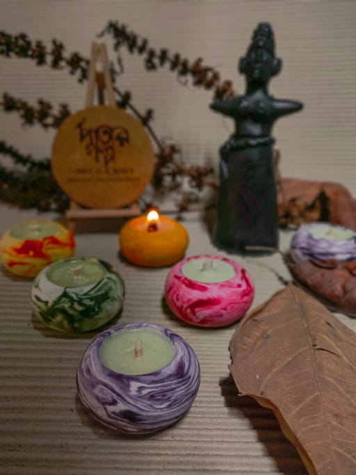 Mini Candle Set – Marble Effect