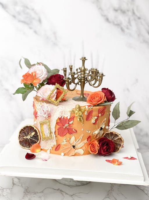 Vintage Apricot – Vintage Flower Cake