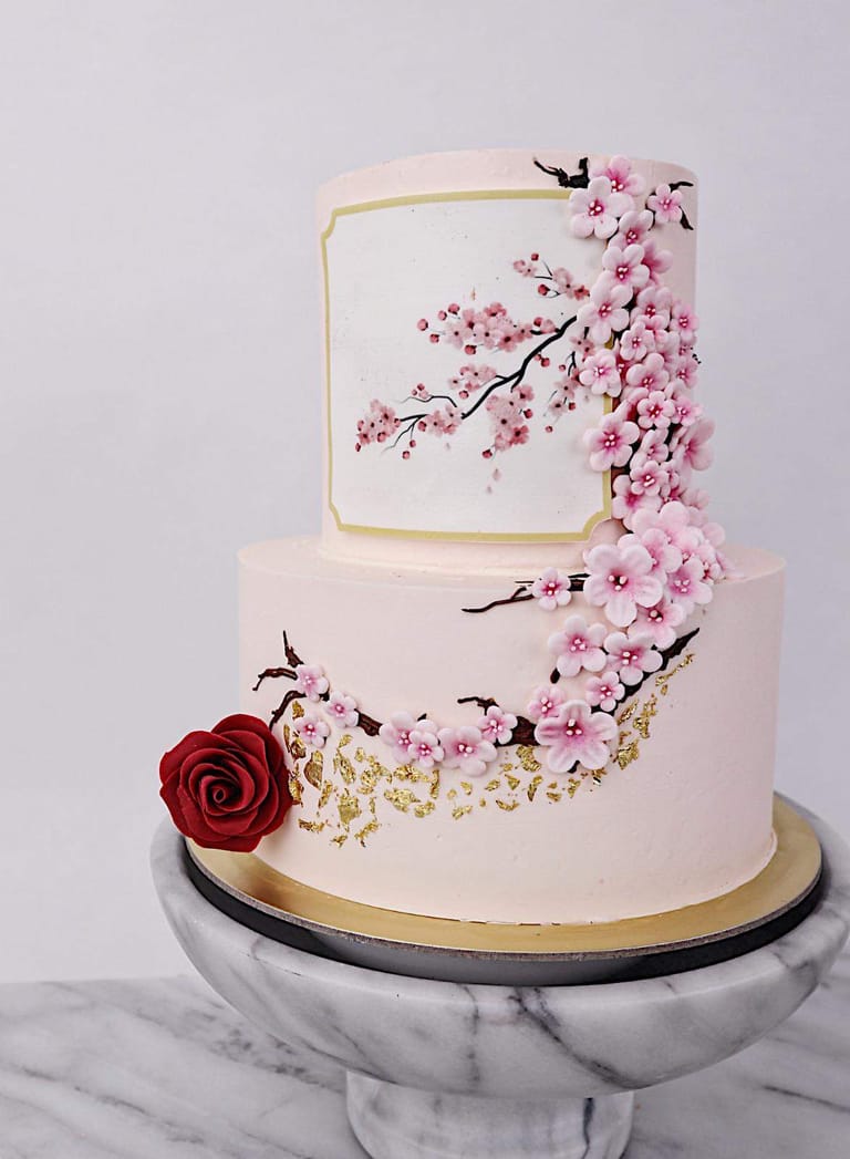 Framed Blossoms – Longevity Cake