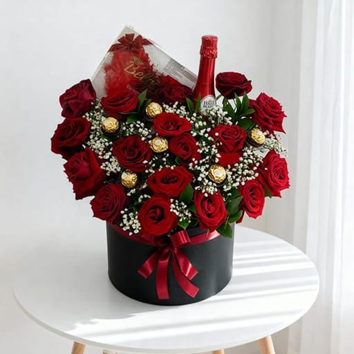 Frosty Delights - Red Roses with Chocolate - FA25394