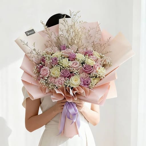 Cicely - Sweet Pink and White Bouquet - FA21474