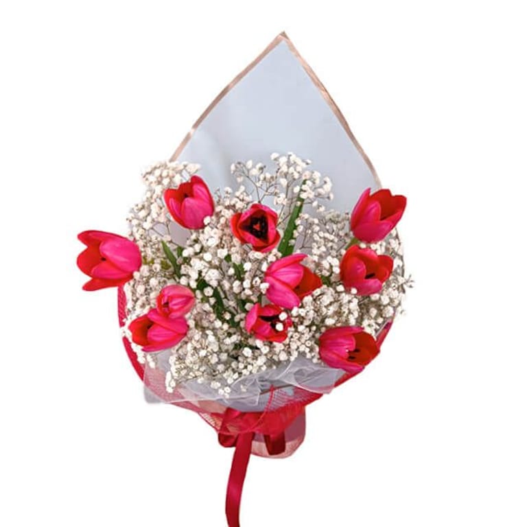 Bright Felicity - Tulip with Baby Breath - FA104107 - Image 2