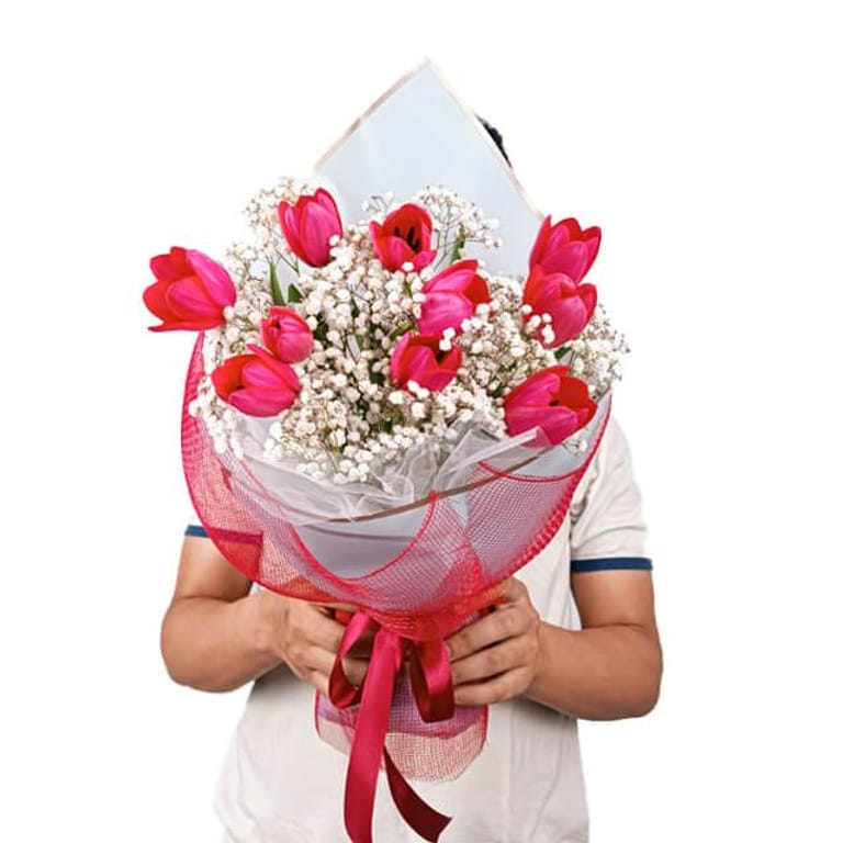 Bright Felicity - Tulip with Baby Breath - FA104107 - Image 3