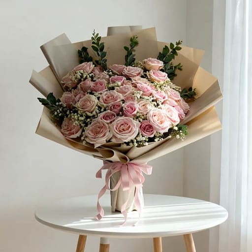 Large Bouquet of Pink Roses - Regal Roses - FA20499