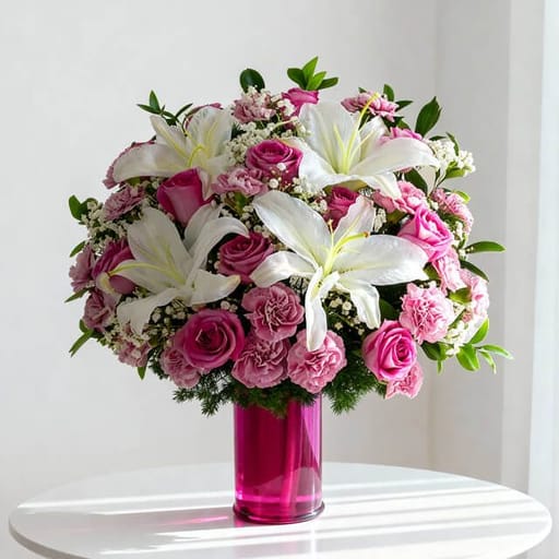Roseate Kiss - Luxurious Mixed Flowers - FA104133