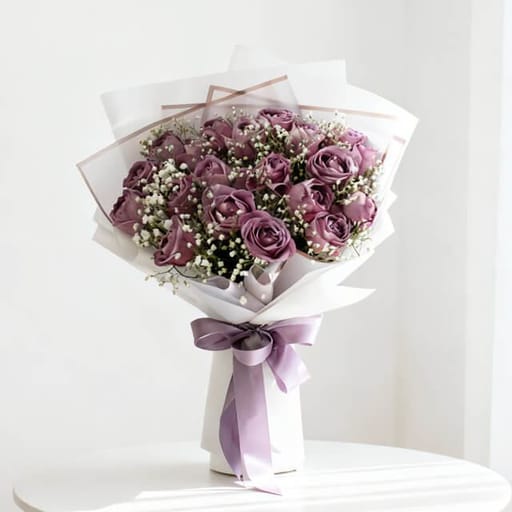 Buket Mawar Ungu Mewah - Purple You - FA4537