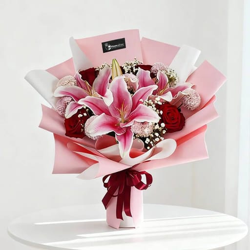 Enchanting Groove - Mixed Bouquet with Poms - FA25387